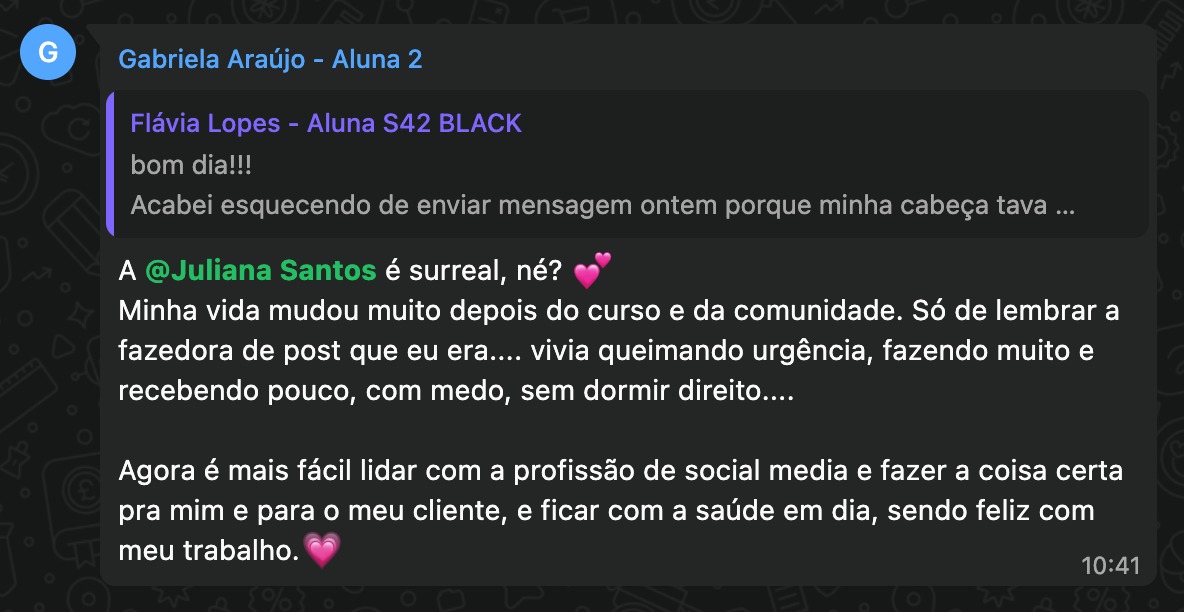 Depoimento Gabriela Araújo